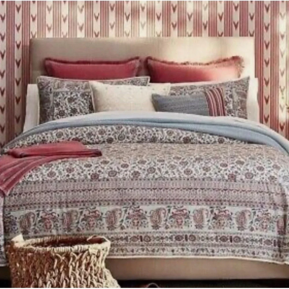 Ralph Lauren Avah King Size Shams Turquoise Floral Paisley Home‎ Decor Bedding